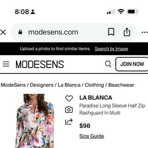 La Blanca women's Paradise long sleeve half-zip rashguard.